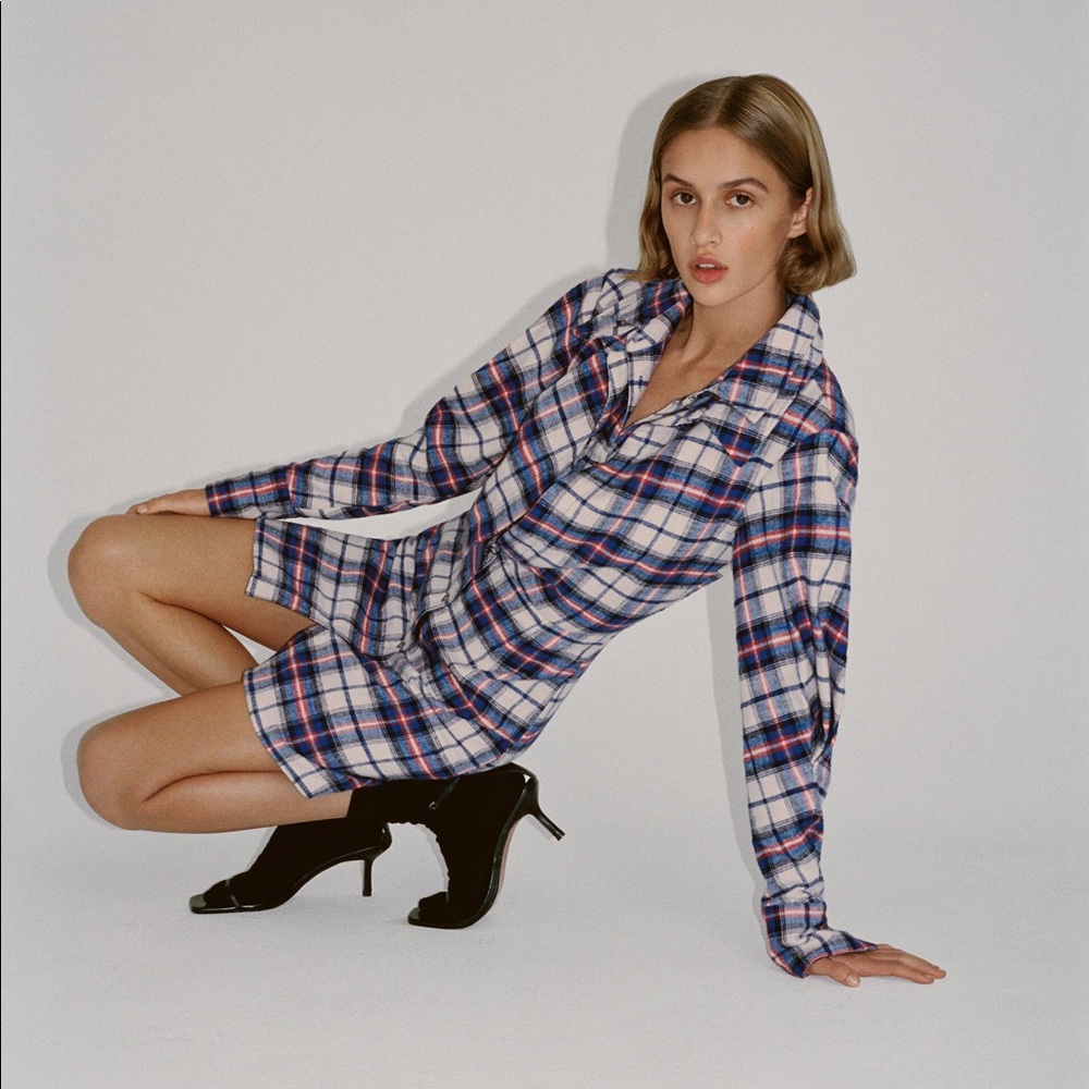 Zara plaid flannel dress